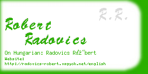 robert radovics business card